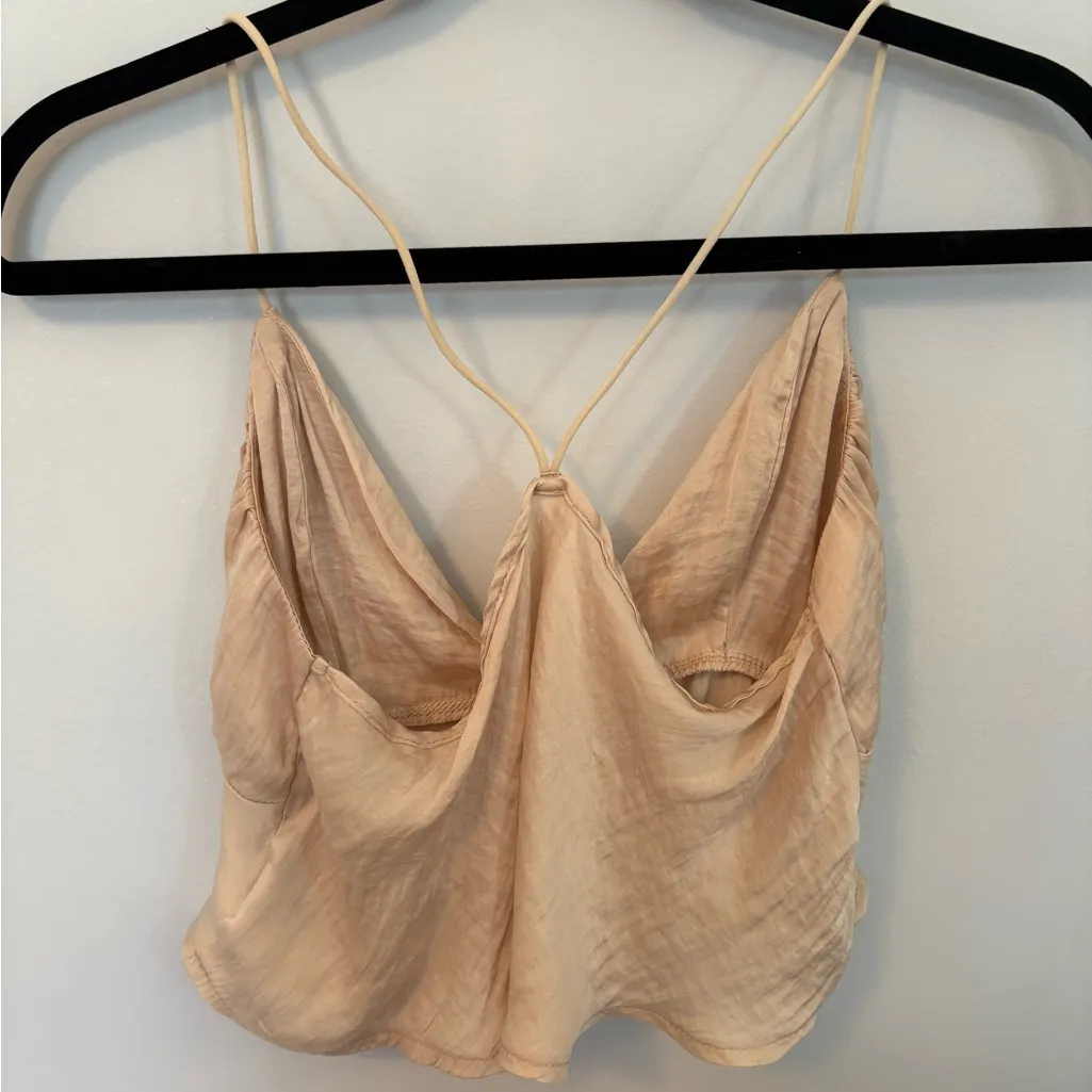Beige Strappy Crop Top Tan - Image 3