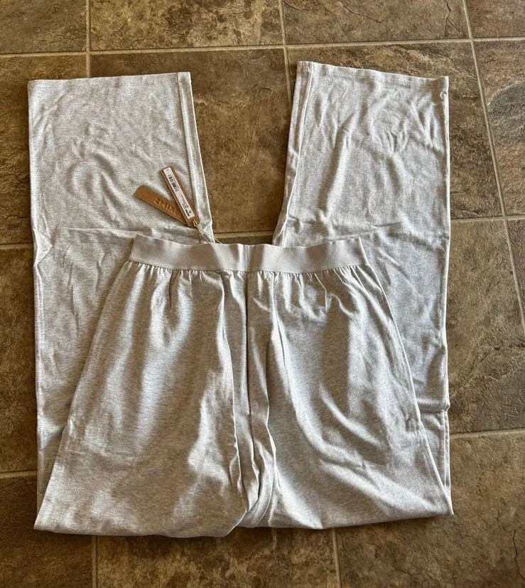 SKIMS  Boyfriend Loose Pant Size Medium Light Heather Grey - Image 7
