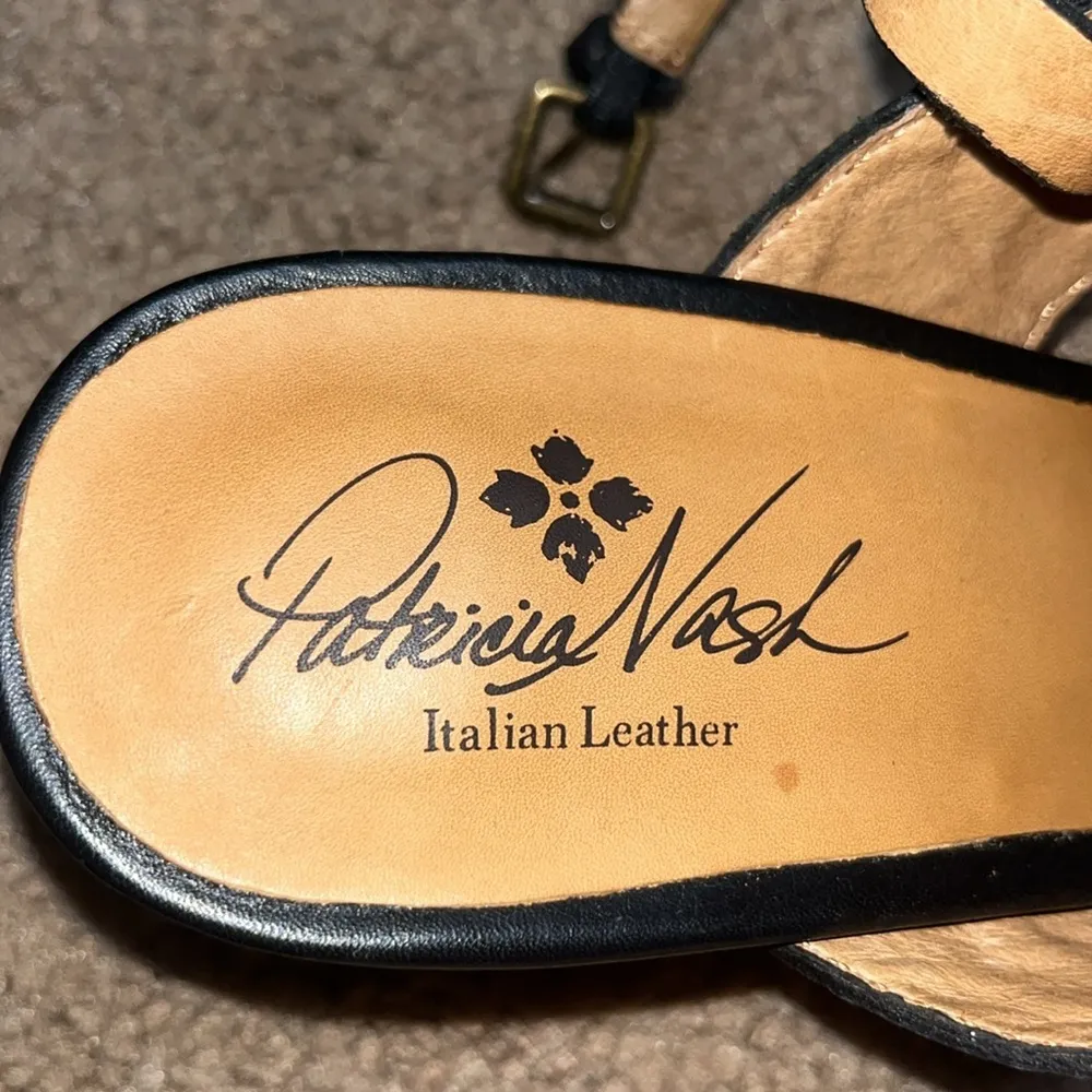 Patricia Nash Romana Italian Tooled Leather Stacked Chunky Block Heel Sandal 10 - Image 8