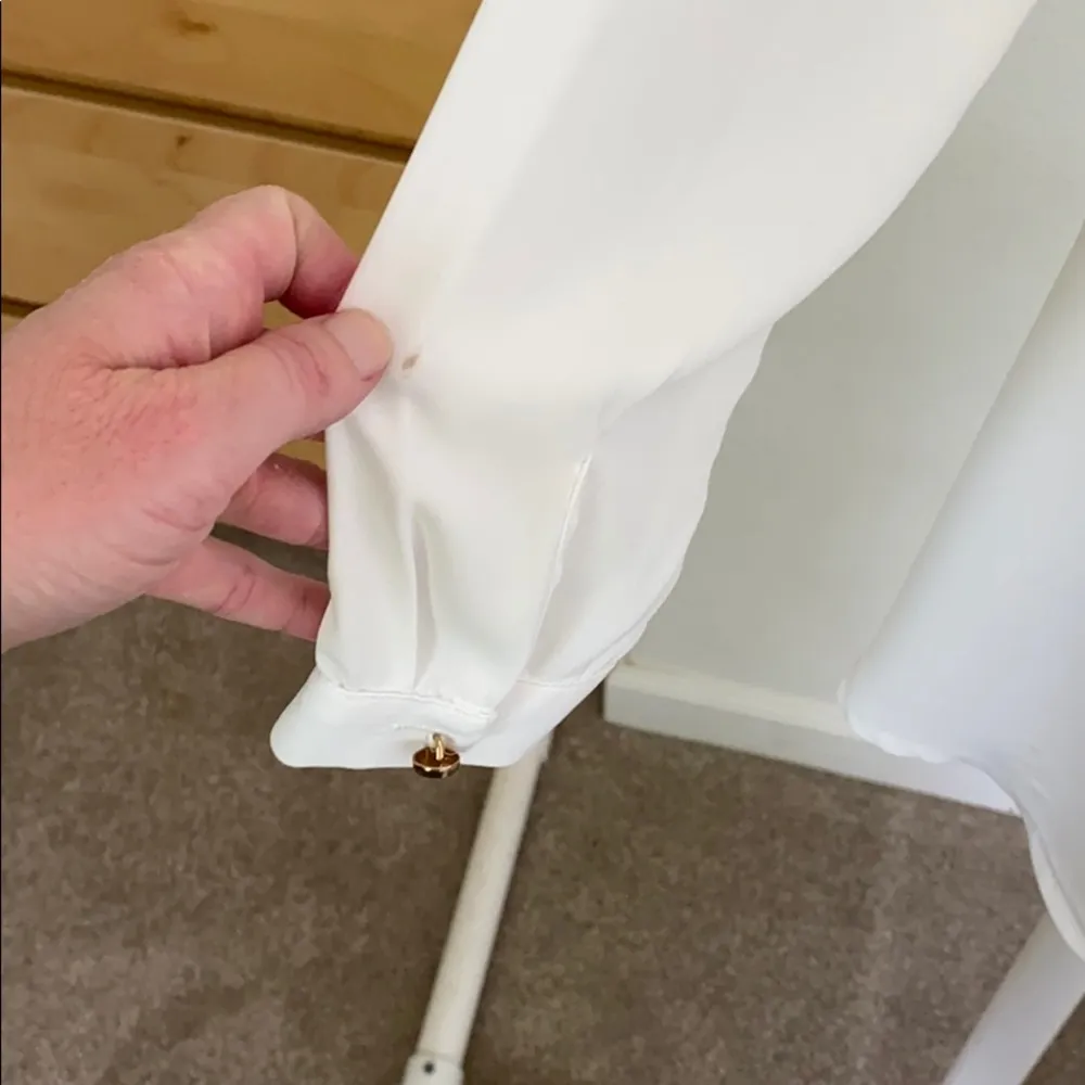 Kanela Long Sleeve Zipper Tunic White Size L - Image 9