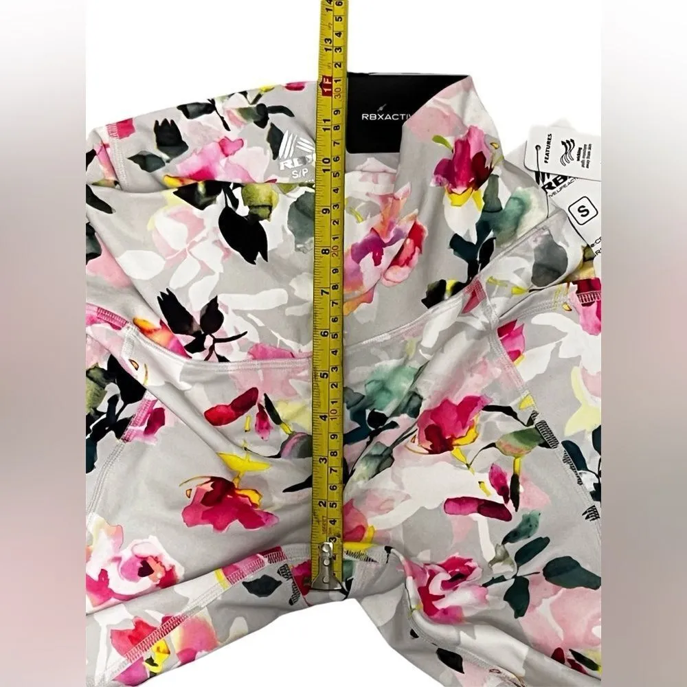 RBX Women’s Yoga Pants Capri Floral Size Small New‎ with Tags White - Image 7