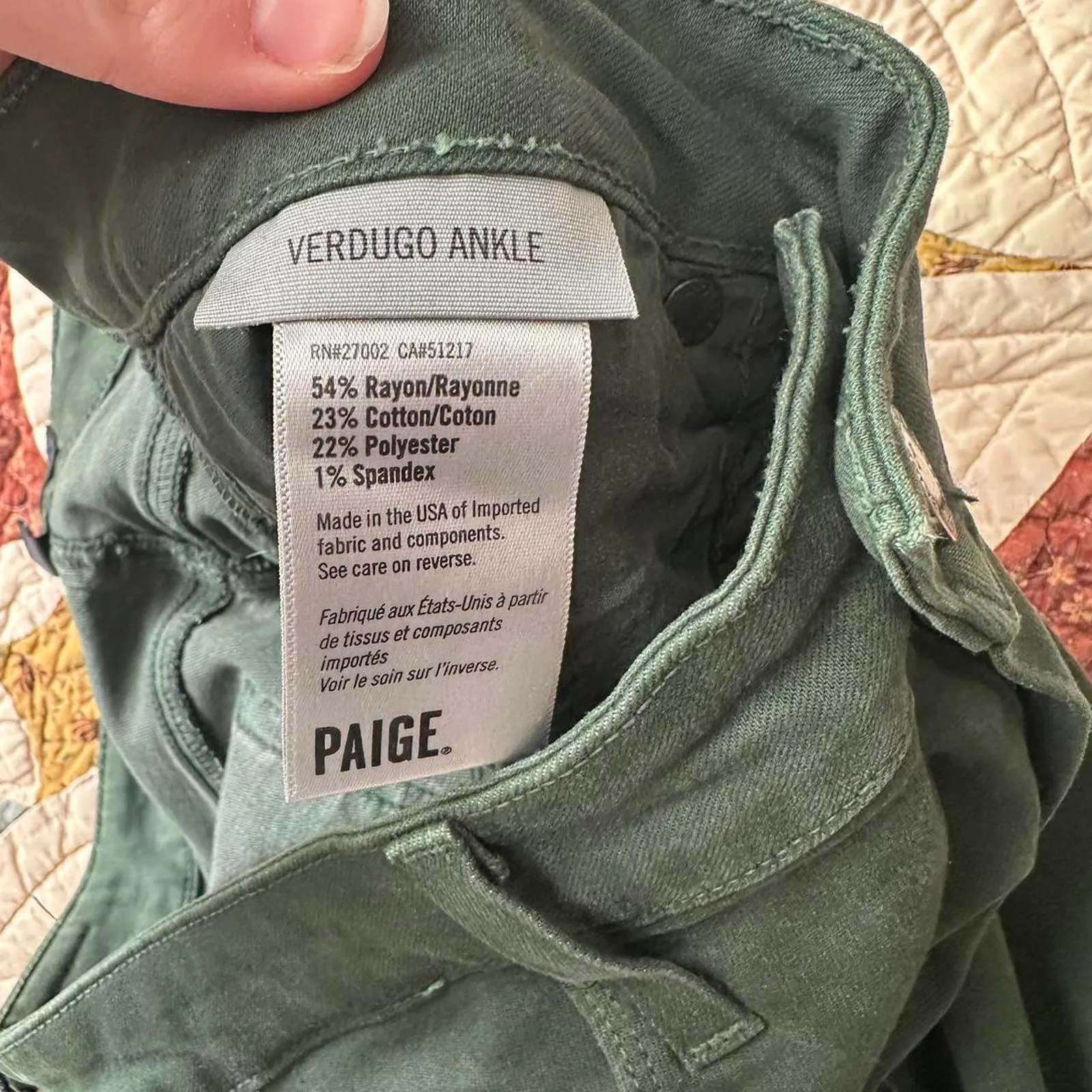 Paige verdugo ankle dark green skinny jeans size 30” waist - Image 7