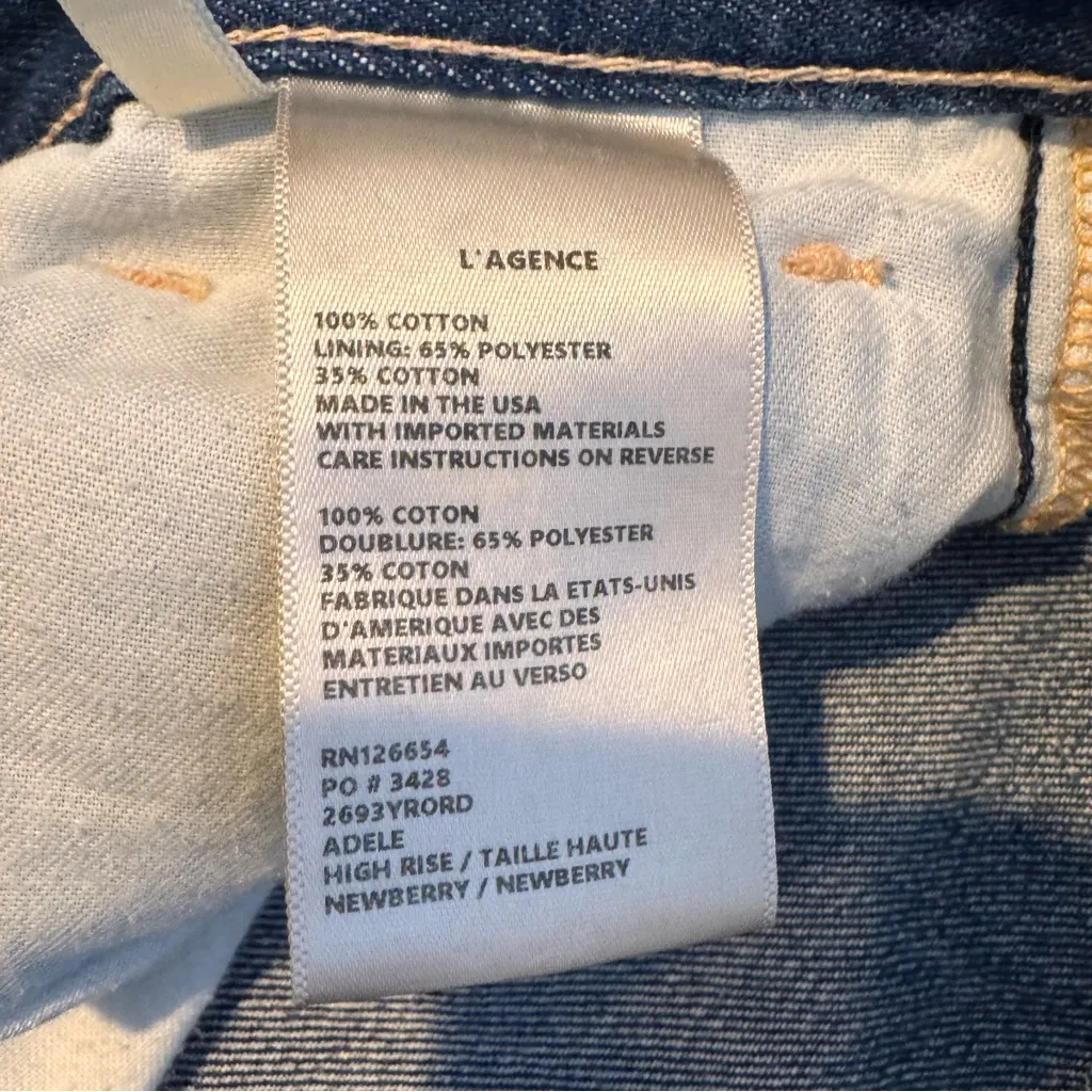 L' Agence Adele High Rise Crop Stovepipe Jeans Size 26 - Image 8