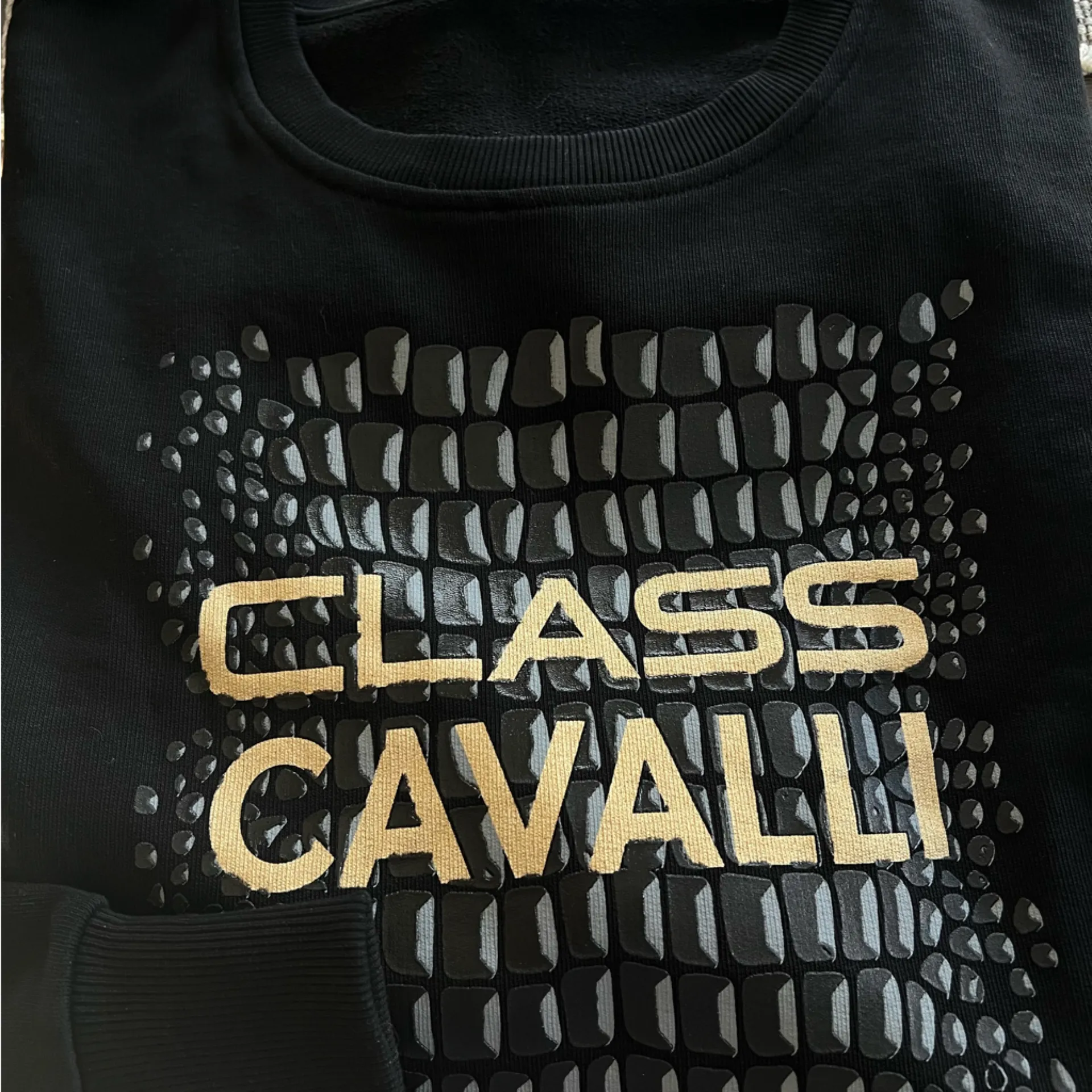 Cavalli Class Cavalli graphic croc Sweatshirt, black unisex size L women’s Size L - Image 7