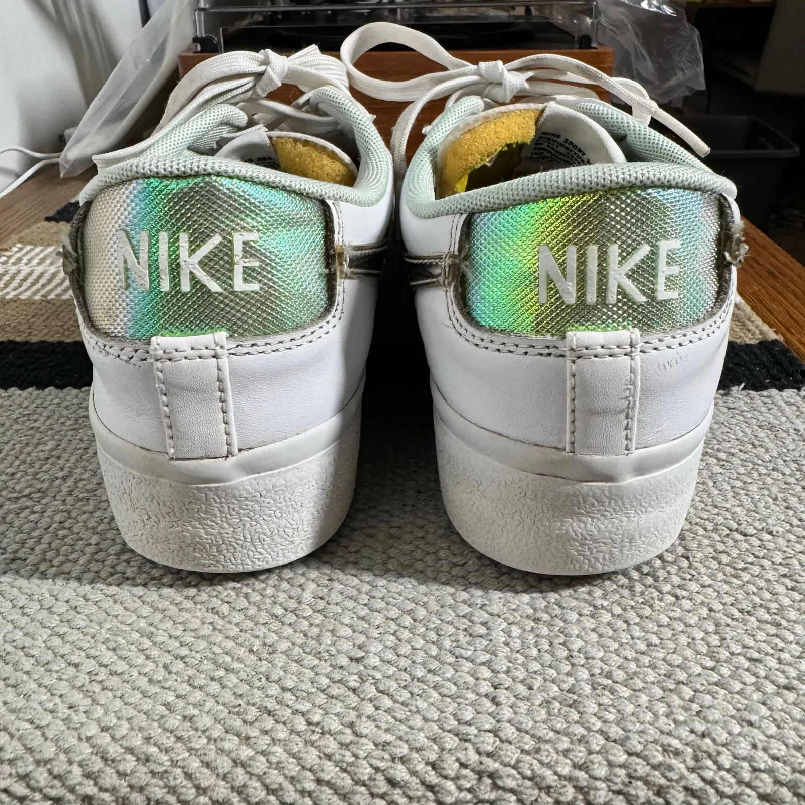 Nike Blazer Platform Low Women's Size 9 US DQ7654-100 White Mint Foam Shoes - Image 7