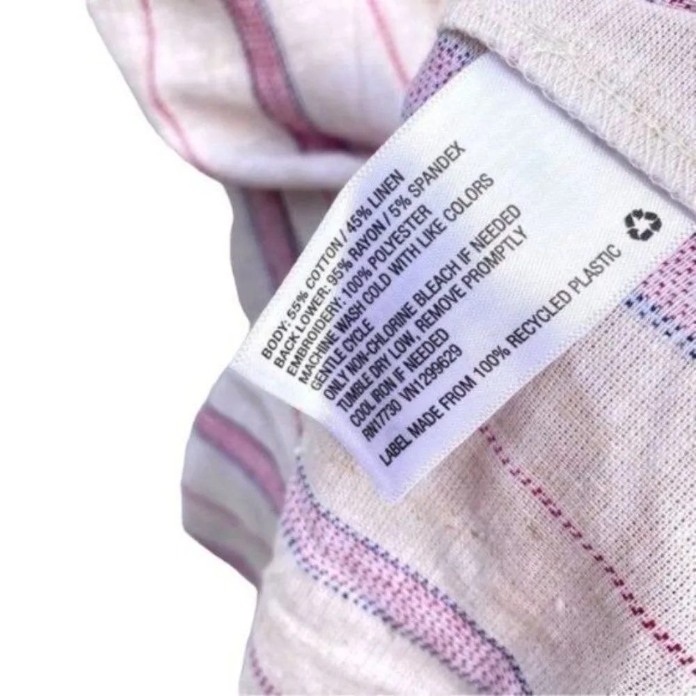 Knox Rose Embroidered Linen Boho Peasant Top - Image 9