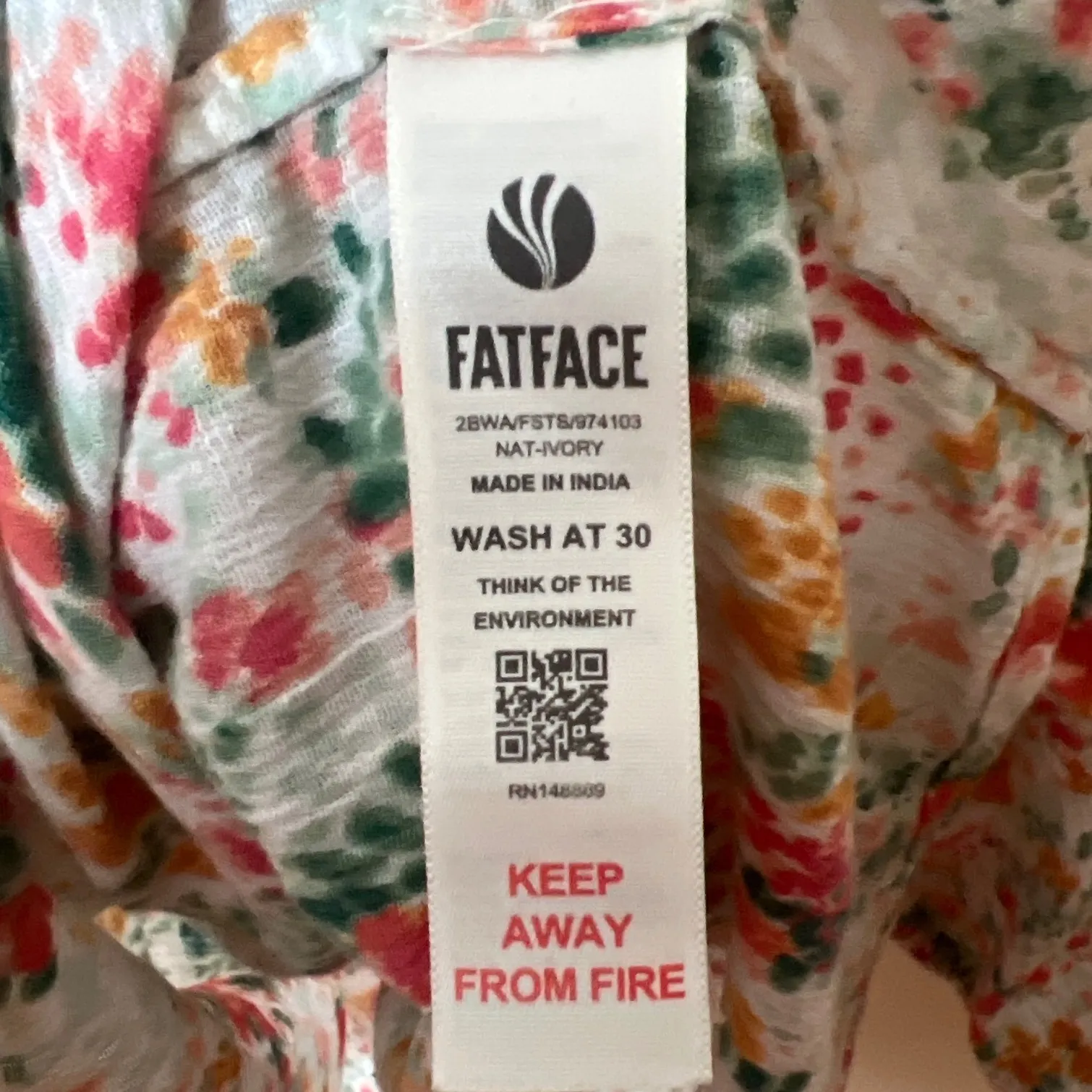 Fat Face Evelyn Fleur Meadow Blouse Ivory Multi Floral Cottagecore‎ Large EUC - Image 9