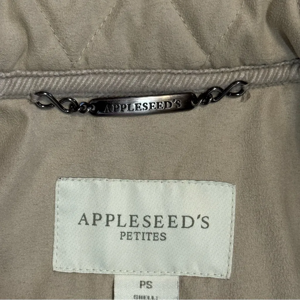 Appleseed's Khaki Tan Quilted Long Puffer Jacket with Pockets, Size Small Petite - Image 11