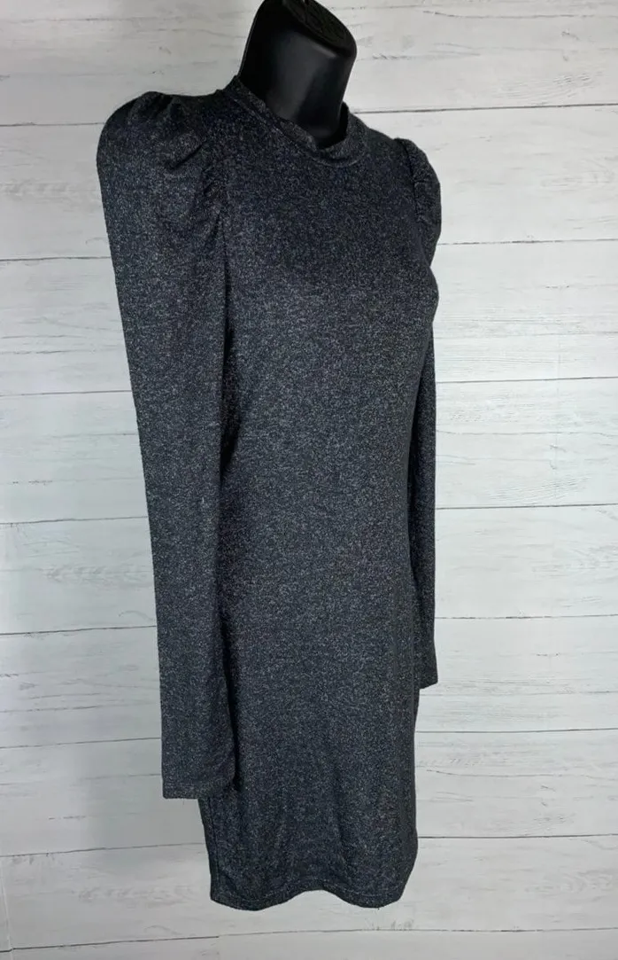 Charlotte russe knit sweater dress puff shoulder heather charcoal Size XS - Image 5