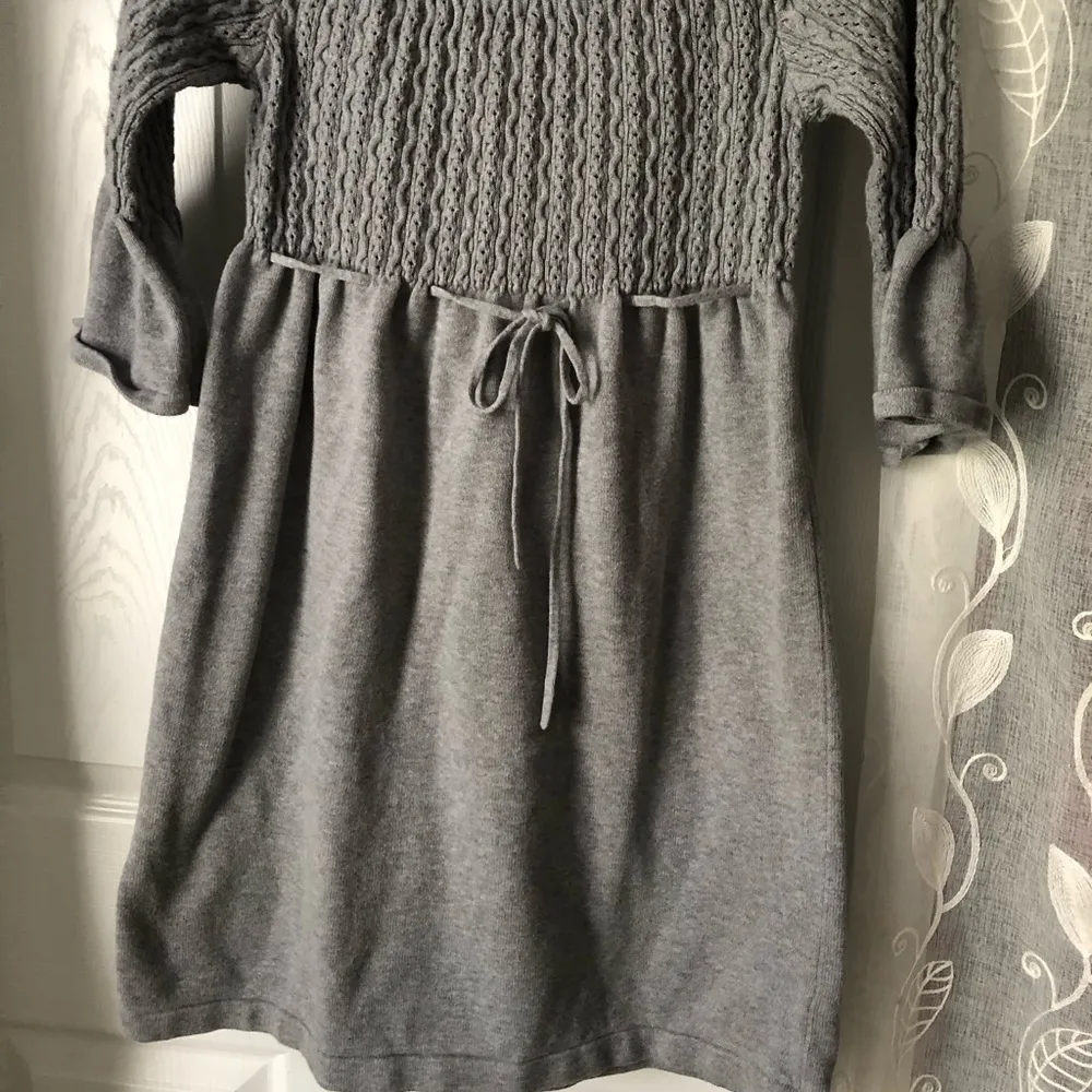 ELLE knit dress drawstring waist 100% cotton mini dress, size small - Image 4