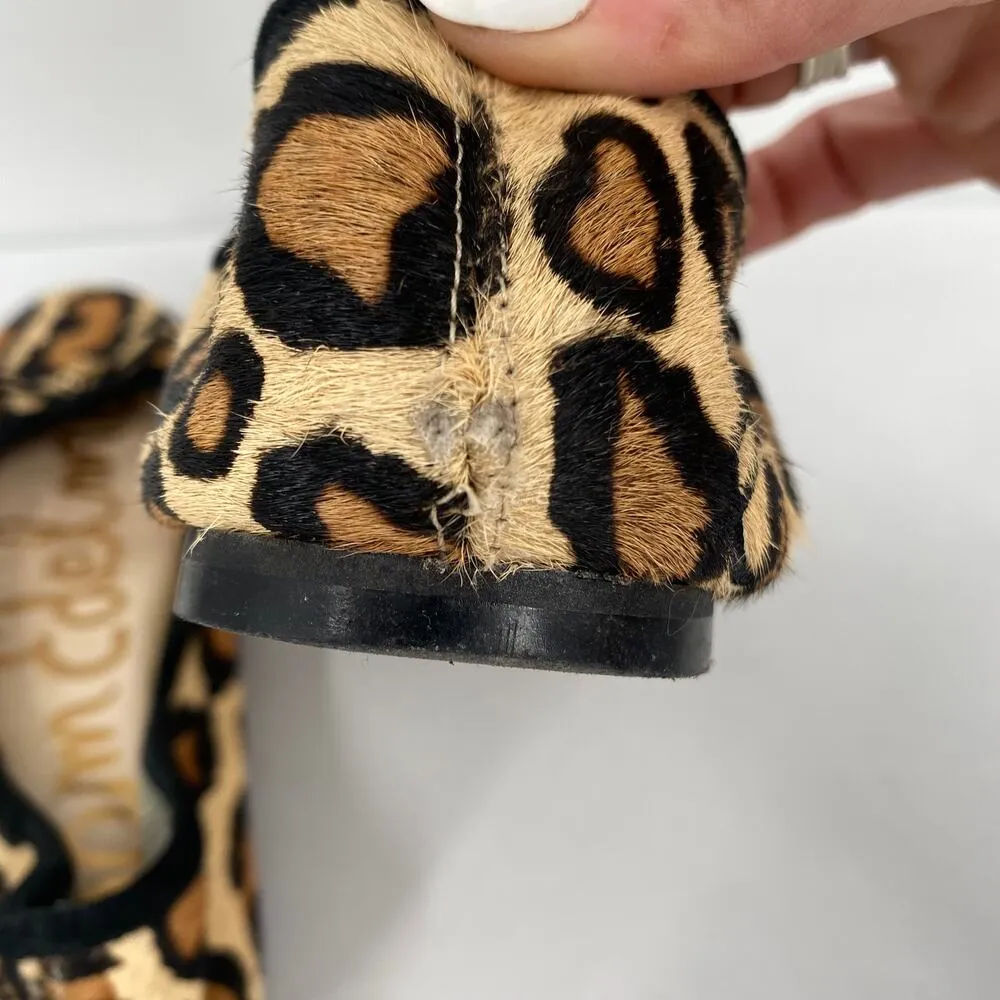 Sam Edelman Leopard Animal Print Leather Felicity Ballet Flats Size 6W - Image 7