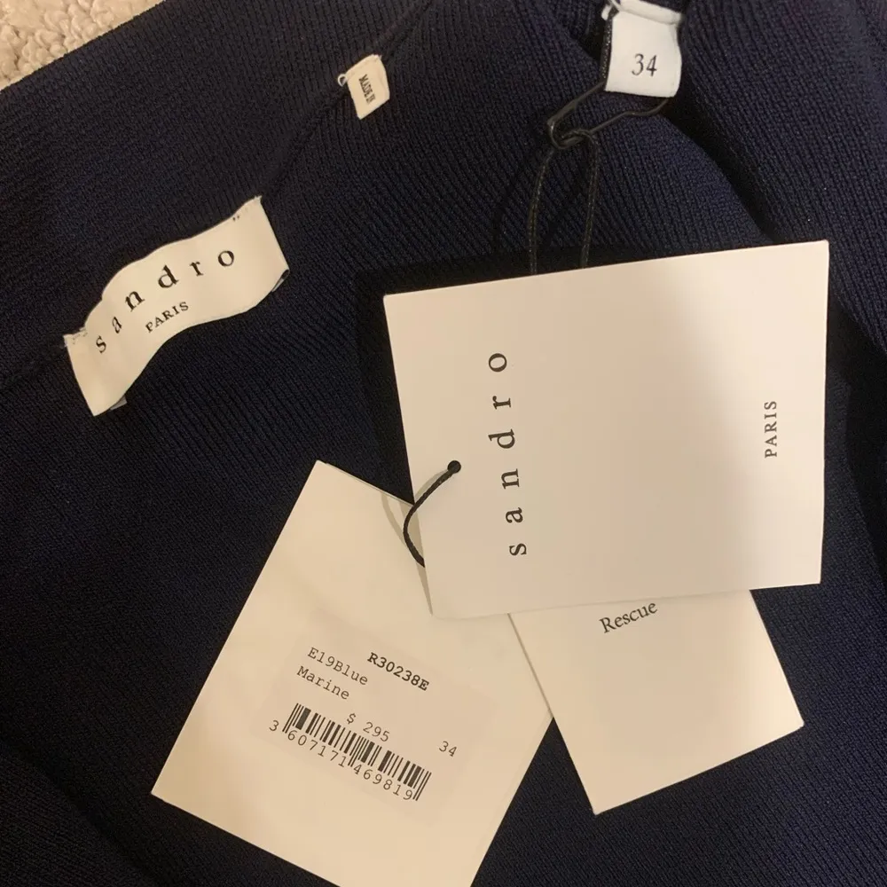 Sandro | Half-Zip Knit Dress | Marine | 34 (US XS) - Image 9