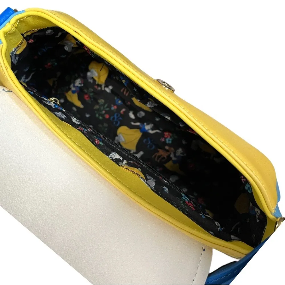 Loungefly Disney Snow White Cosplay Bow Handbag Crossbody Yellow Red Blue - Image 10