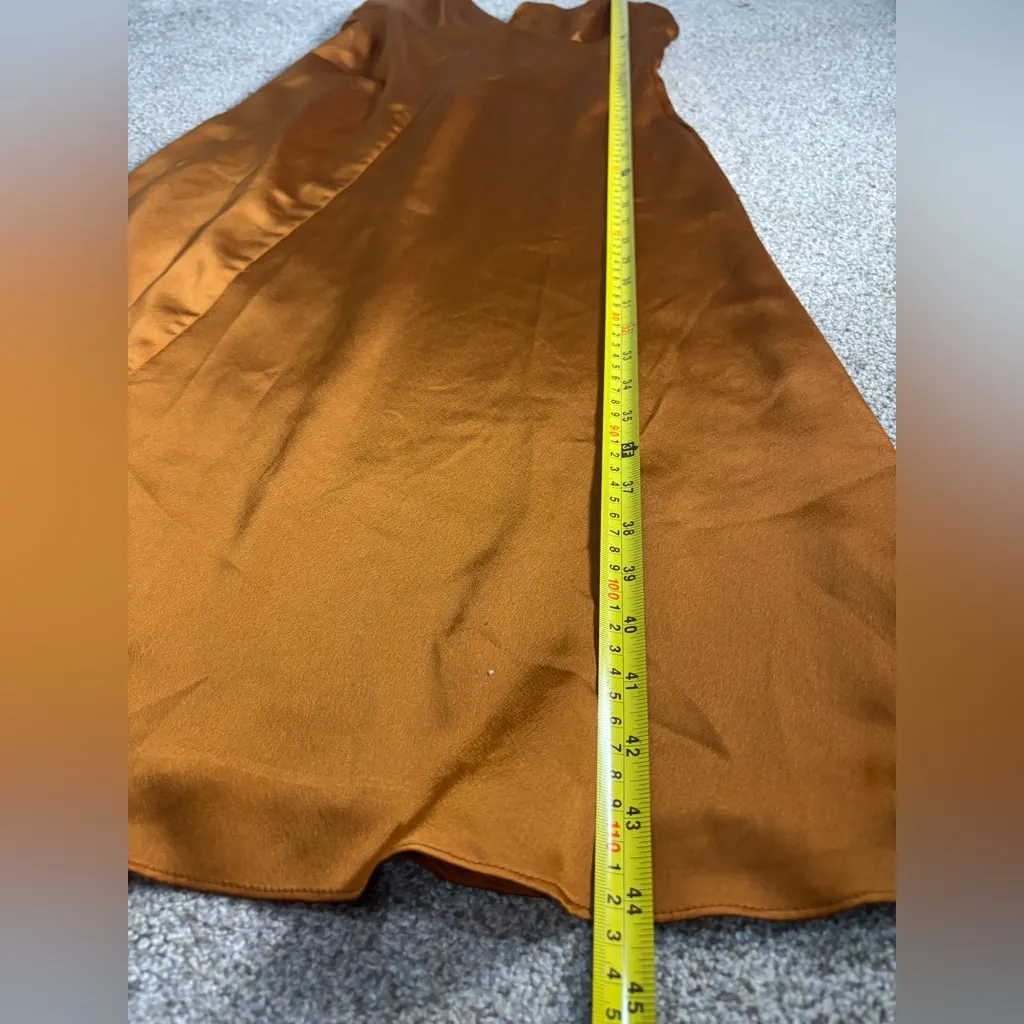 Fame and Partners x Free People Rust Slip Dress Bridesmaid MIDI Dress US 4 - Image 10