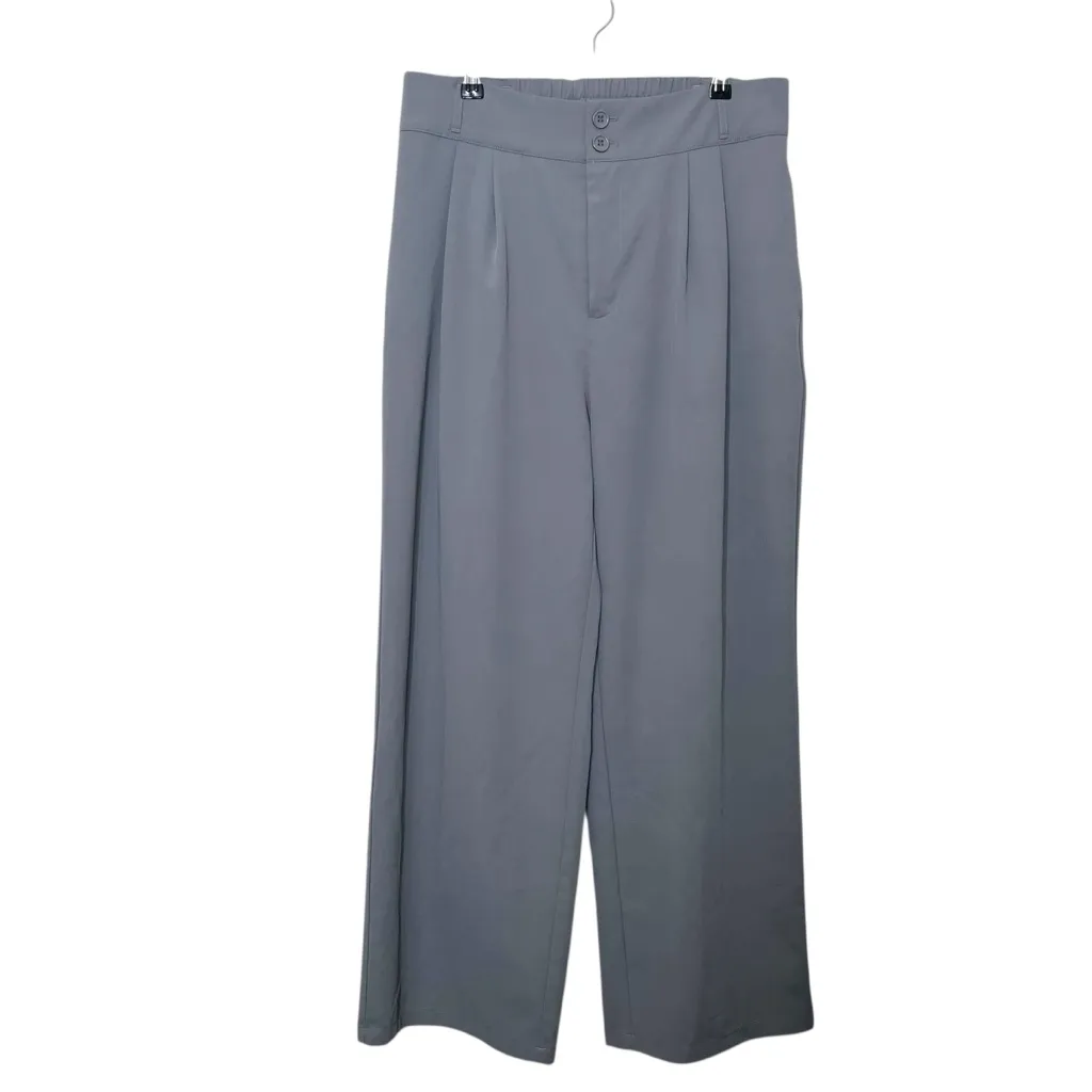Halara Wide Leg Trousers Women’s Large Petite Gray Work Stretch High Rise - Image 2