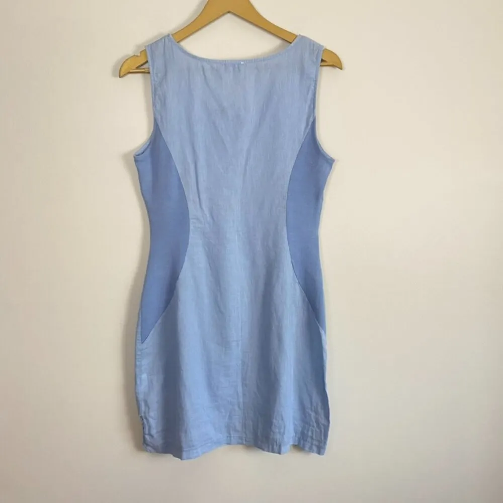 Vintage Sorrento Made in Italy 100% Vintage Dress Blue Size L - Image 11