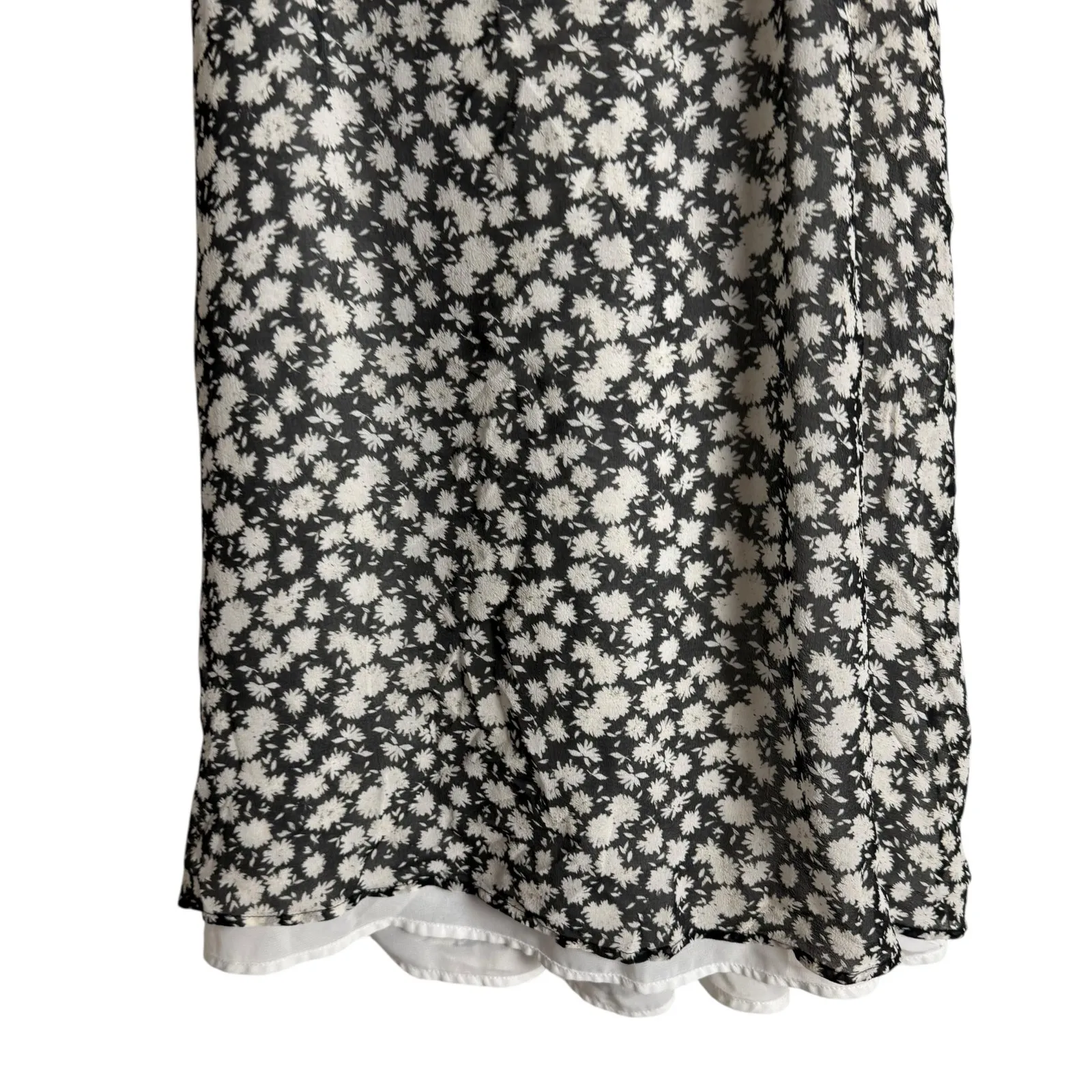 Tory Burch Black White Floral Silk Sleeveless Summer Mini Dress Size Small - Image 3