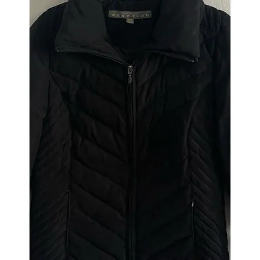 Kenneth Cole Reaction Down Feather Jacket Women's Size Medium Black - Image 2