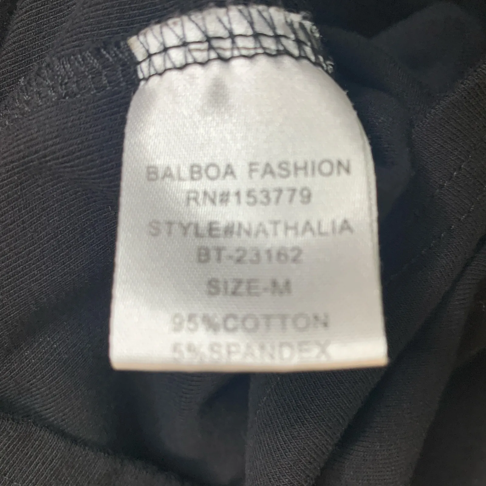 Balboa Black Rhinestone Fitted Ruched T shirt Sz Medium - Image 8