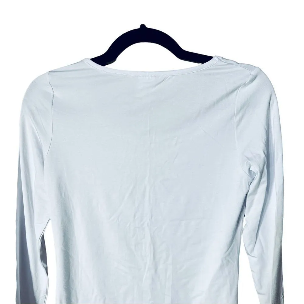 O Thread & Co. White Long Sleeve Workout Top Sz M Size M - Image 4