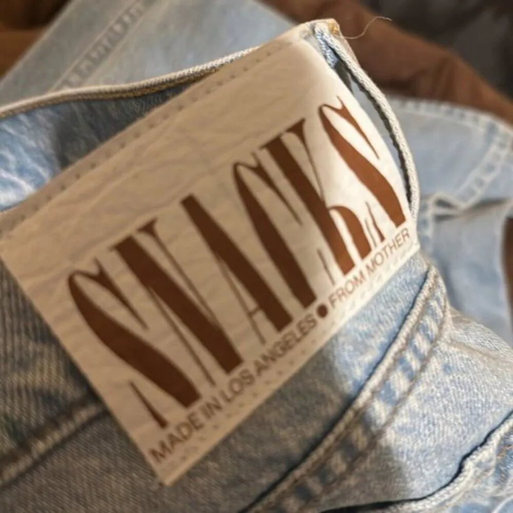 Mother The Fun Dip Puddle Slice Distressed Jeans size 12 Blue - Image 8