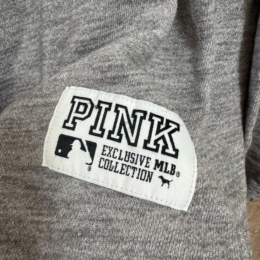 PINK Victorias Secret Oakland A's Gray Green Sequin Hoodie Sweater Small - Image 6
