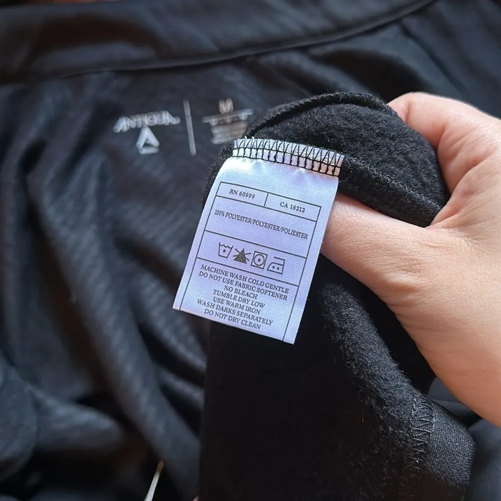 NWOT ANTIGUA GOLF BLACK SOFT SHELL ZIP UP FLEECE JACKET - Image 7