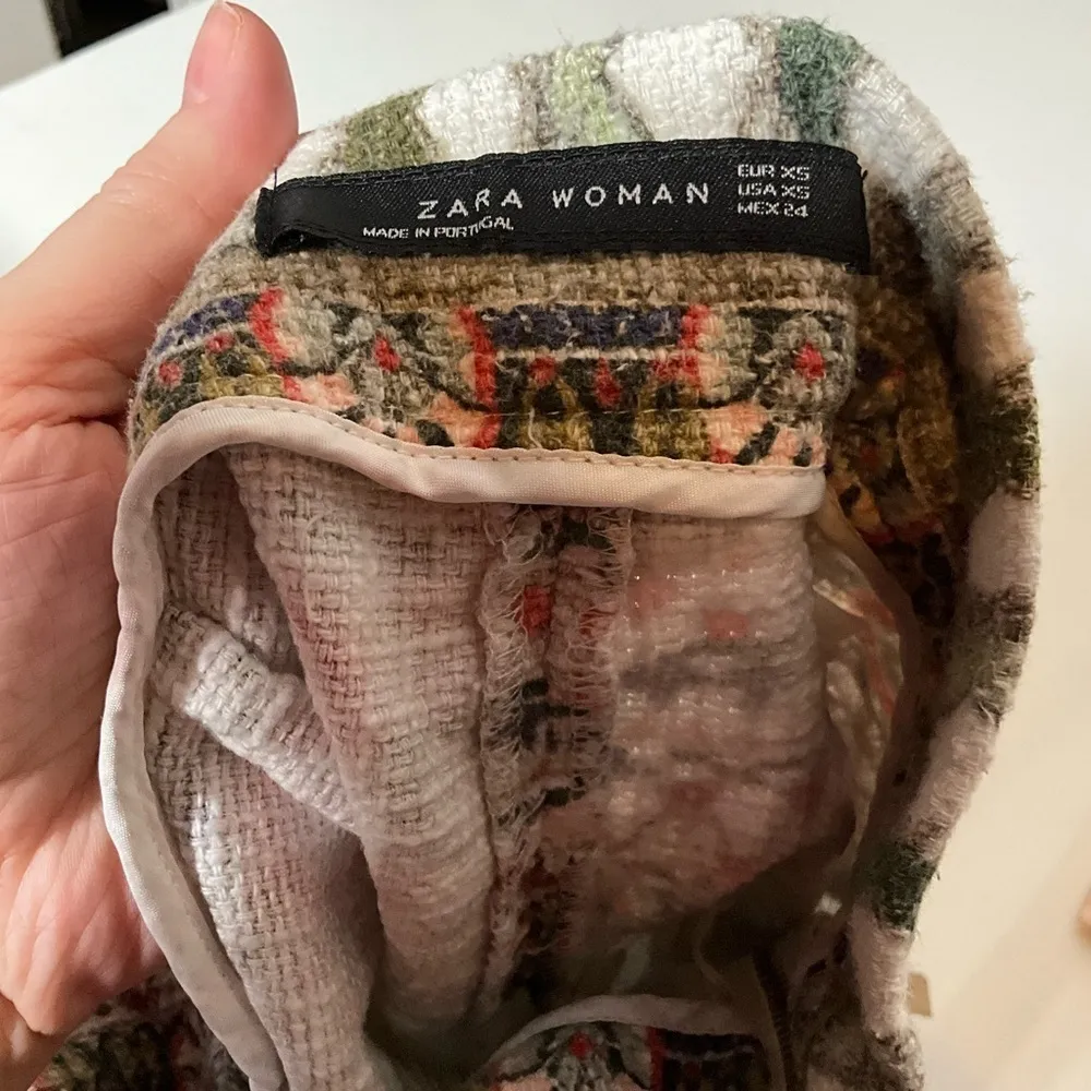 Zara jacquard mosaic textured high‎ waist shorts XS - Image 3