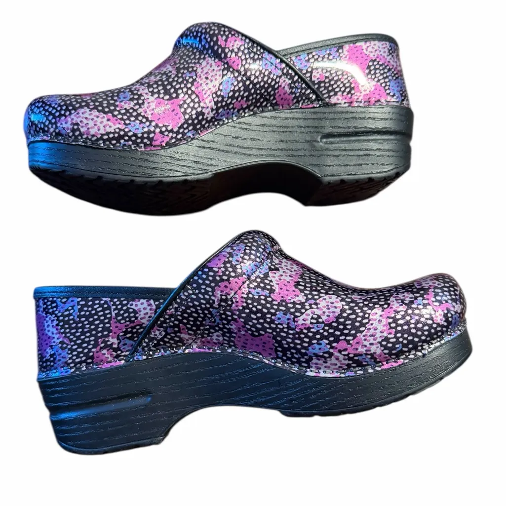 Dansko Multicolor clogs Professional Dotty Abstract Patent Rocker Comfort 8 - Image 2