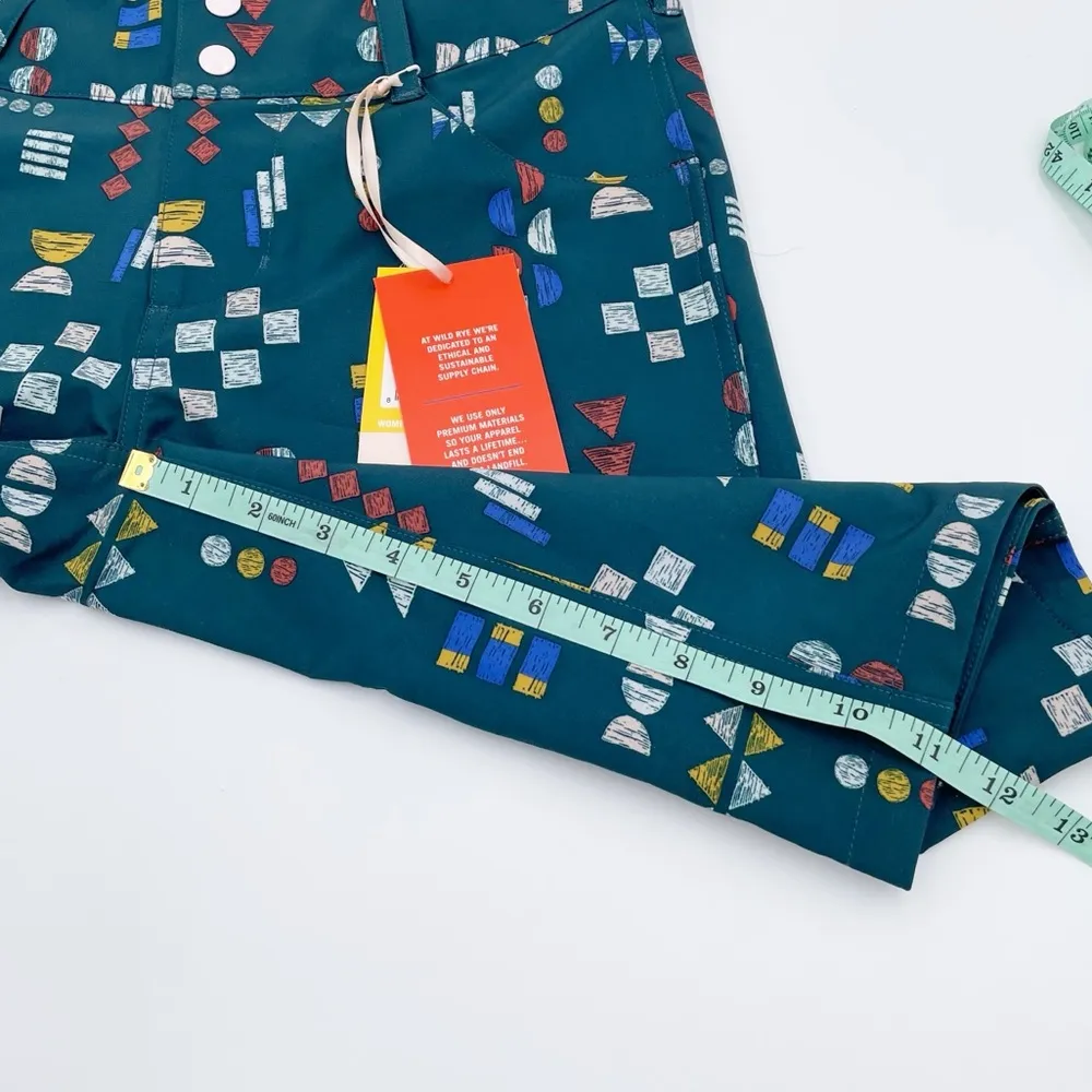 NEW Wild Rye Women's Kaweah Shorts Mountain Bike Short Geometry Class Size 4 Blue - Image 12