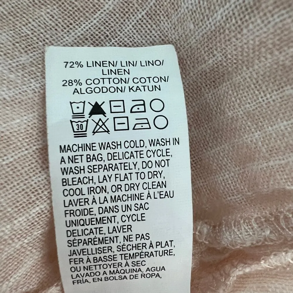 Lucky Brand Linen Cotton Coastal Beach Relaxed Cottage Womens Shirt Size Medium - Image 9