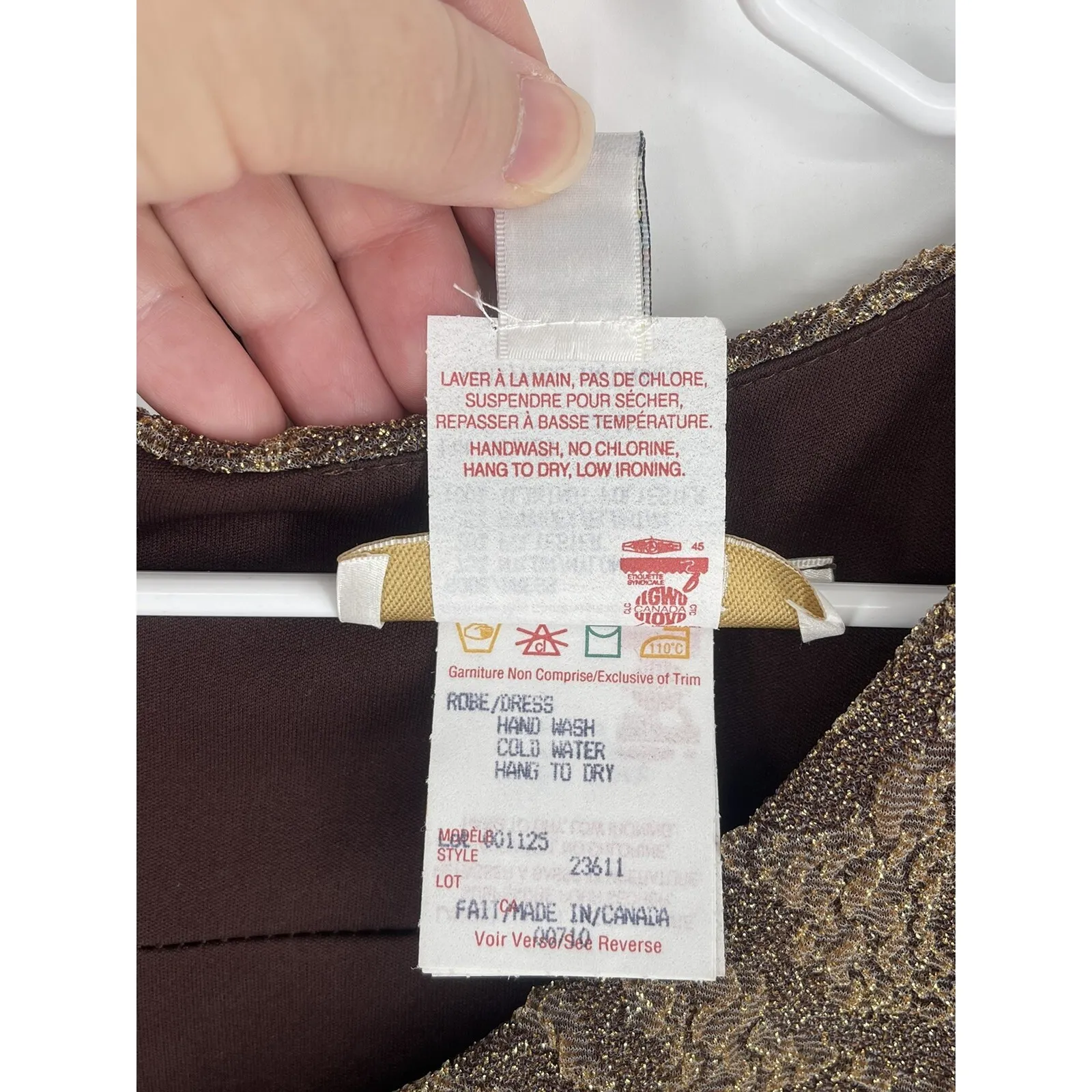 Vintage Joseph Ribkoff Couture Bronze‎ Cocktail Dress Size 8 Glitter Bodycon - Image 6