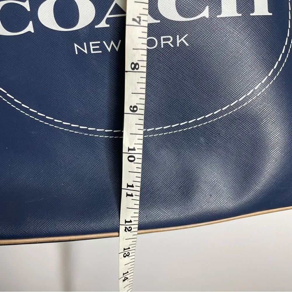Coach Metro Horse & Carriage Navy Blue Xlarge Tote‎ Bag Satchel Travel Purse - Image 4