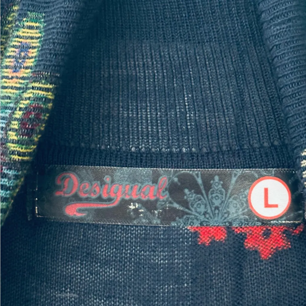 Desigual Wool Blend Turtleneck sweater size large - Image 7