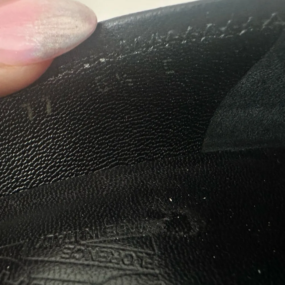 Salvatore Ferragamo Fondente Black Wedge Pump Heels Napa Calf Leather Size 8.5 - Image 8