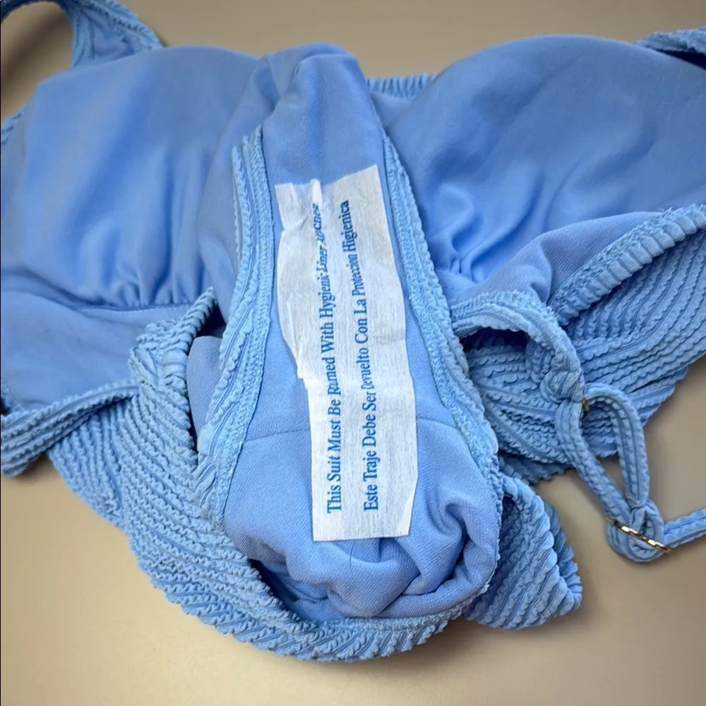 Kona Sol Blue Ribbed One Piece Swimsuit - Image 9