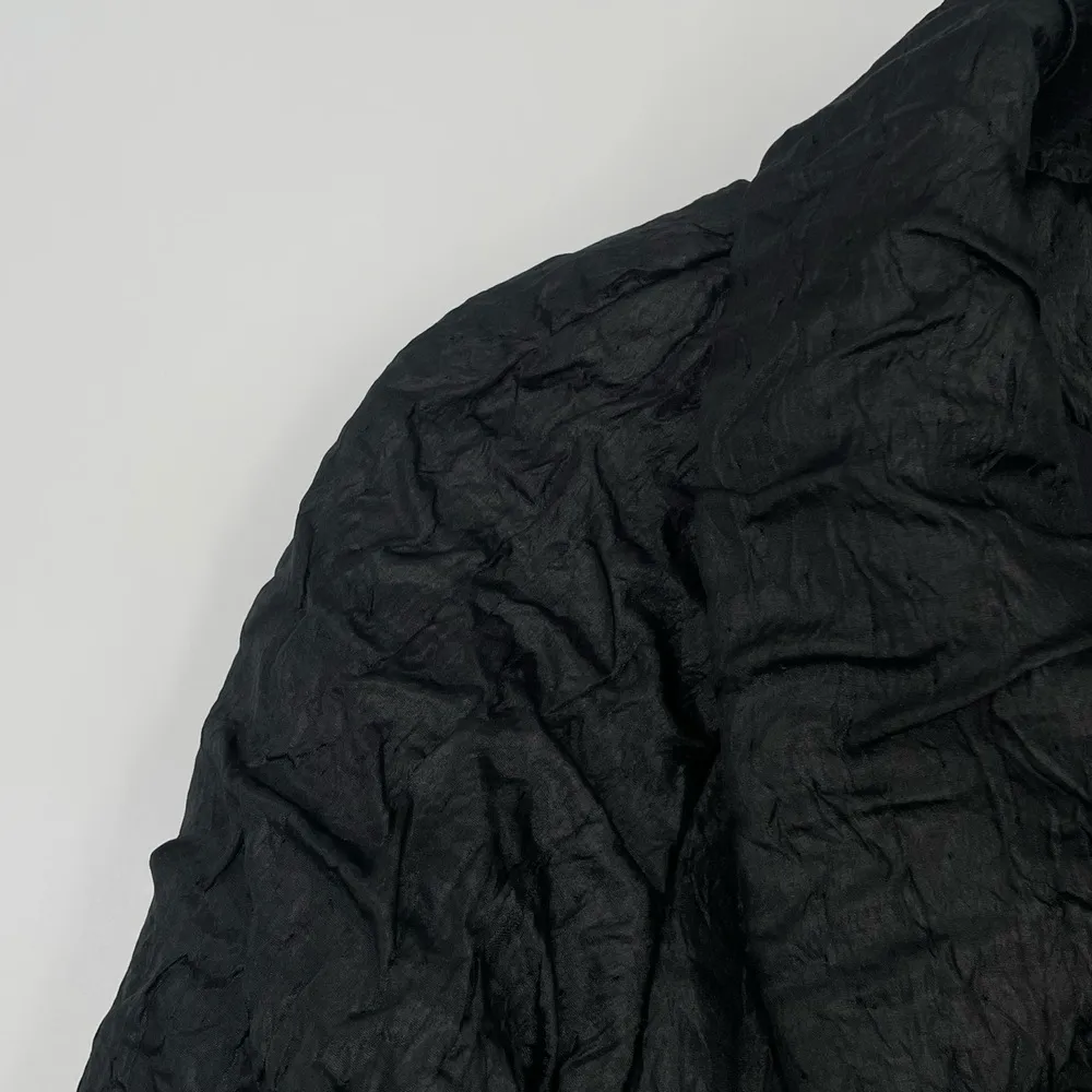 Yoana Baraschi Womens Black Quilted Textured Collared Crinkle Jacket Coat Size S - Image 6