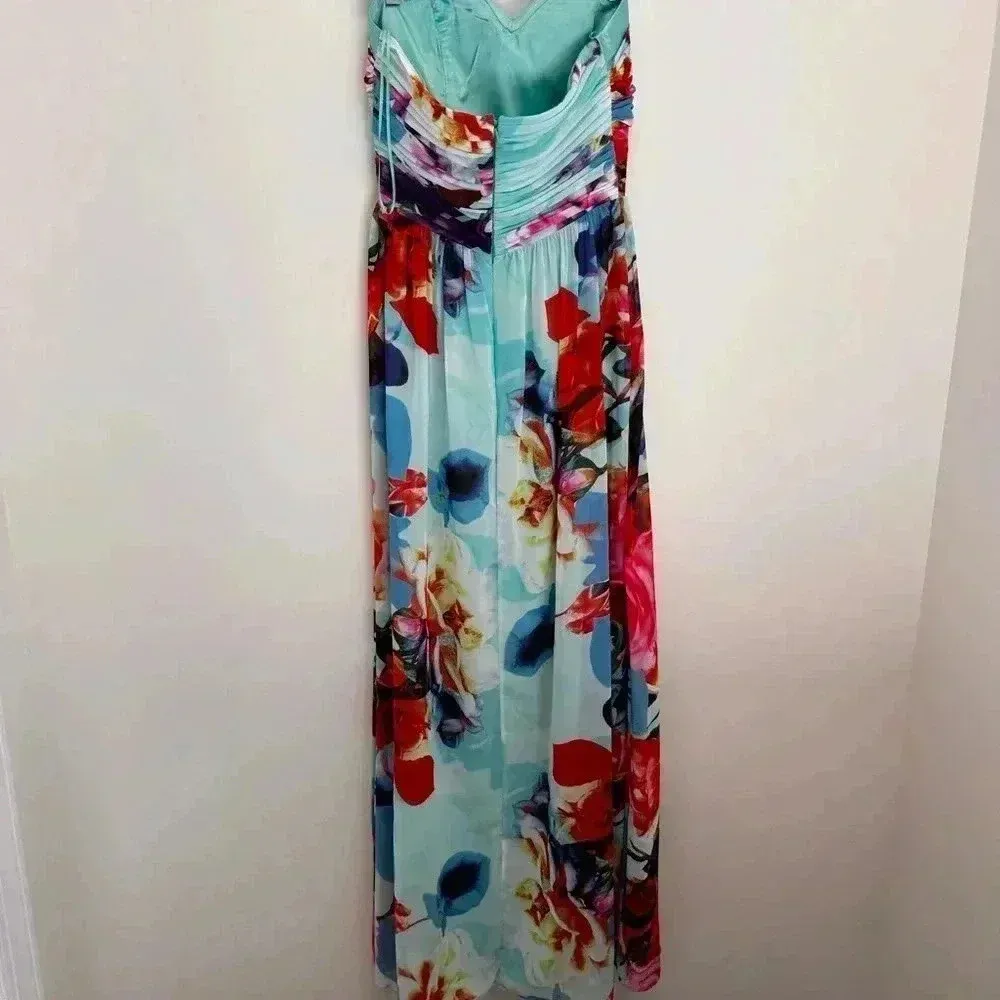Jane Norman peach Strapless dress size Blue Size 10 - Image 5