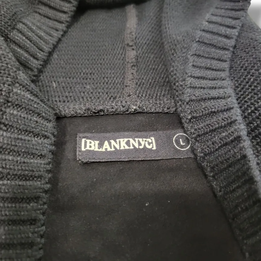 BlankNYC Jacket Size Large LG Cardigan Sweater High Low Jacket Hooded Fuax Suede Jacket - Image 6