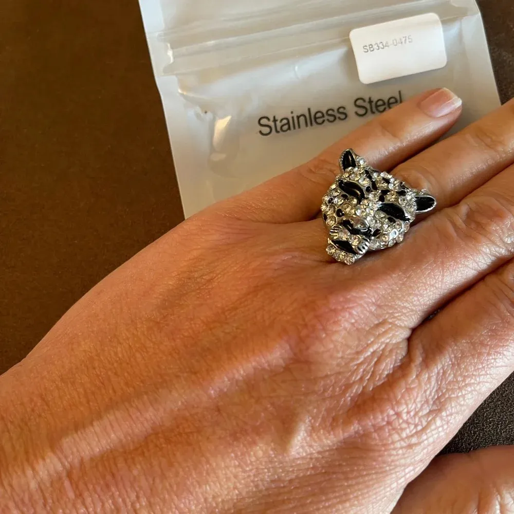 NWT Tiger Stainless Steel Adjustable Ring Black - Image 8