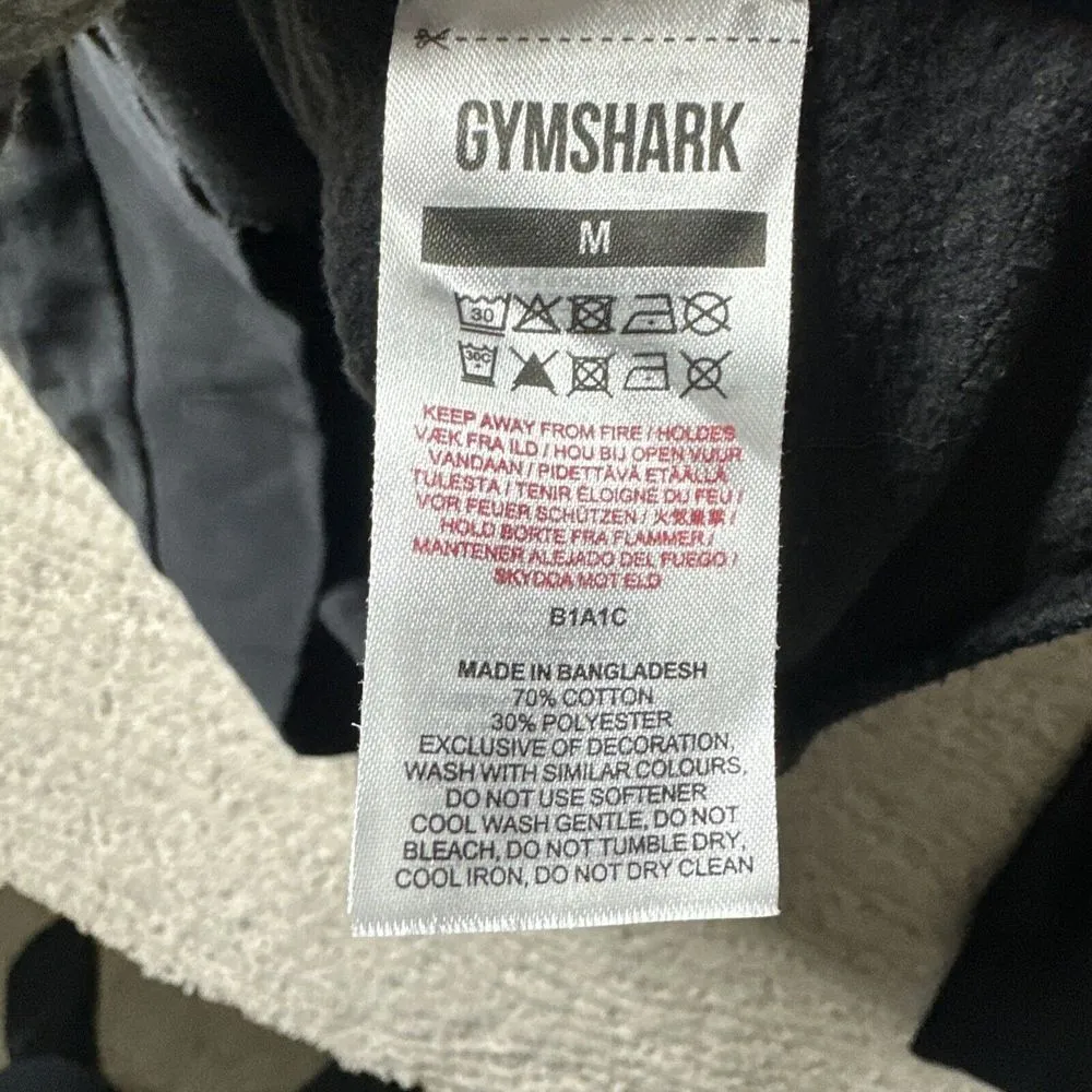 Gymshark  Size Medium Black Full Zip Hoodie Sweatshirt Athletic - Image 5