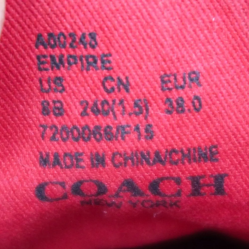 Coach Empire Outline Canvas Sneakers - Tan & Red - Image 9