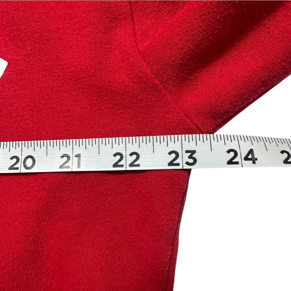 VS PINK Red Graphic Spell Out Funnel Hoodie Sweatshirt Crop Top Cropped … - Image 4