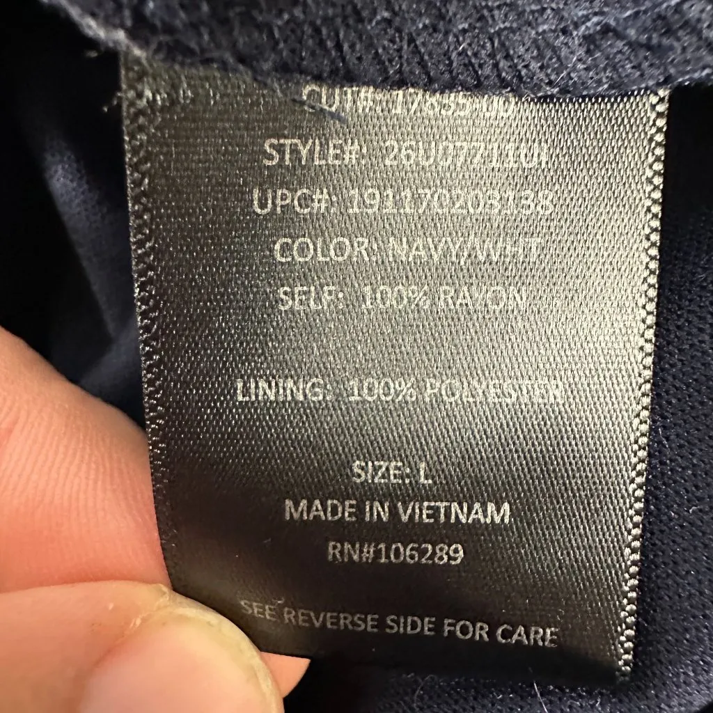 Three Pink Hearts Womens Striped Navy/White Surplice Romper Size L Casual - Image 5