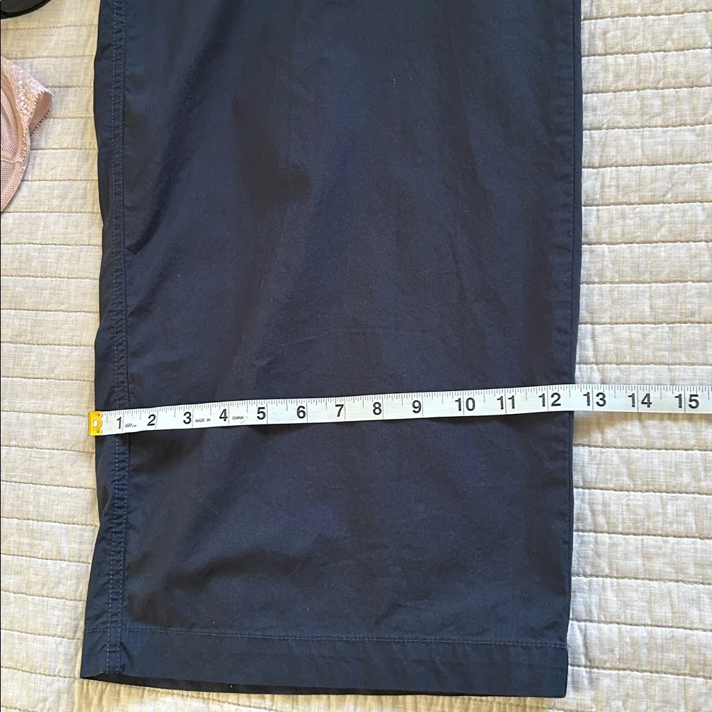 Pact Monterey poplin navy pull on organic cotton 3X comfy, casual wide leg pants - Image 11