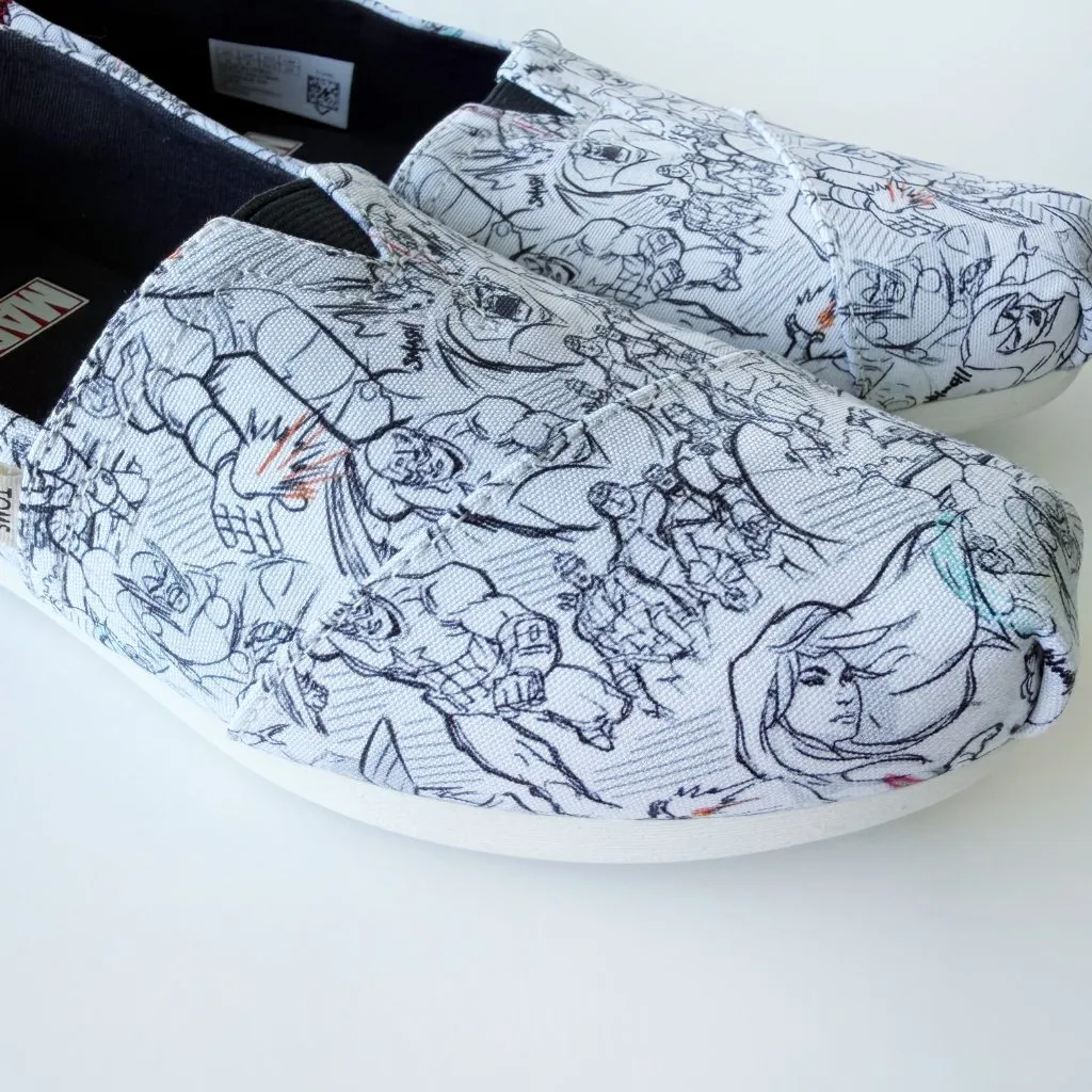 Toms Marvel Concept Print Alpargata Slip On Shoes Womens Size 8 Disney Avengers - Image 8