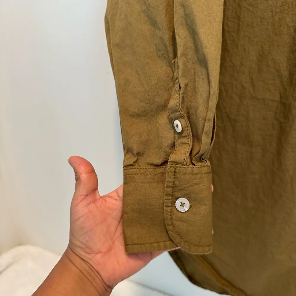 Maeve Bennet Button Down Shirt Sz M by Anthropologie Sz S 100% Cotton in Camel - Image 8