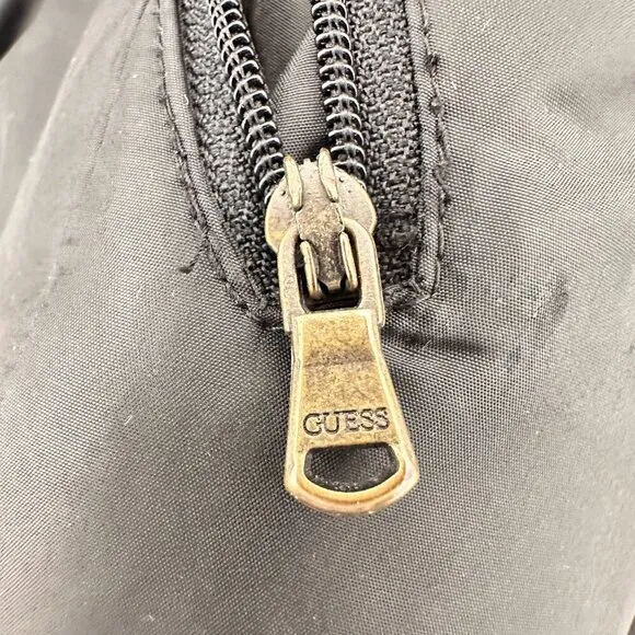 Guess Y2K Black Puffer Jacket Floral Embroidered‎ Whimsigoth 90s Streetwear XL - Image 4