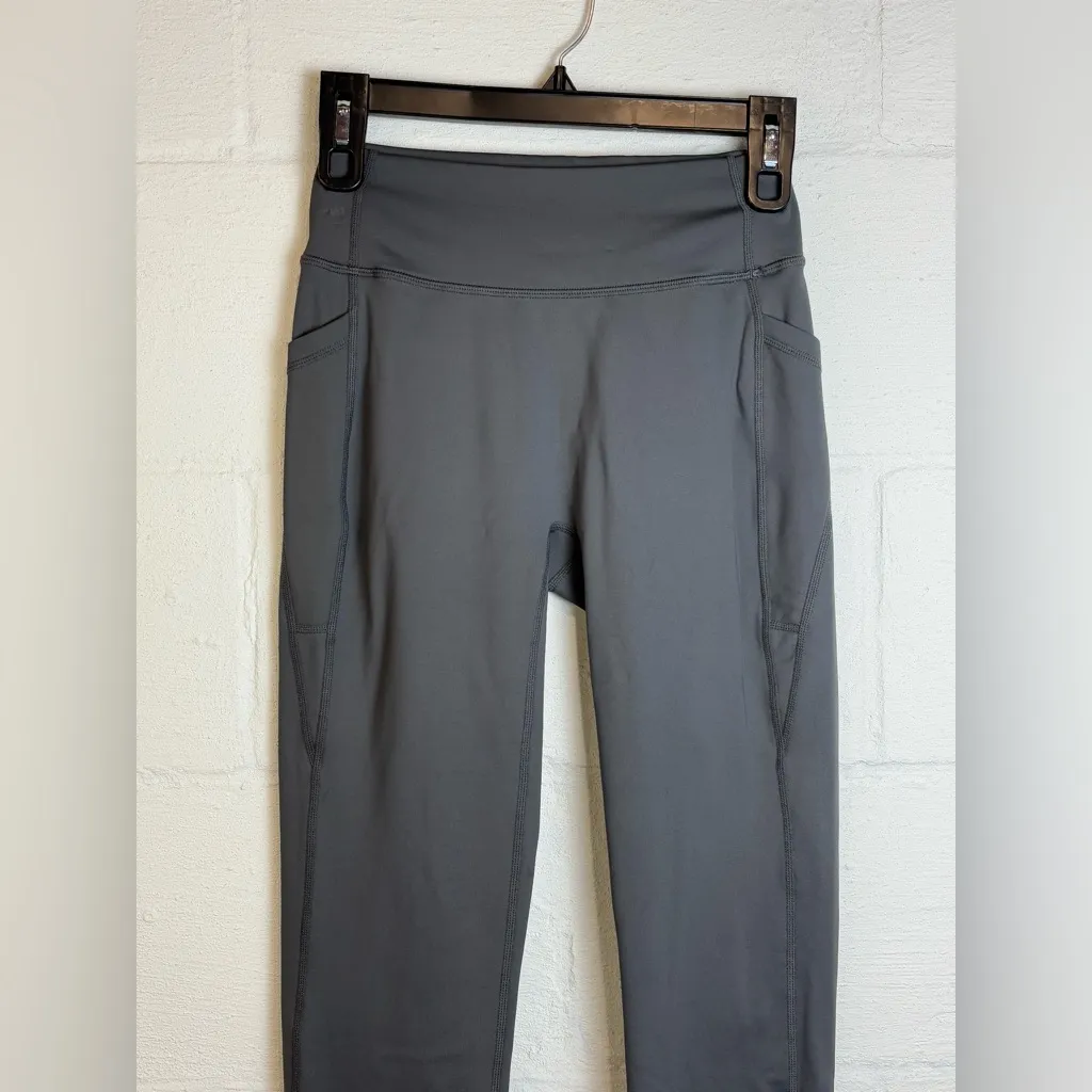 Zyia Active Woman’s Full Length Grey Minimalist Activewear Sporty Comfy Leggings - Image 2