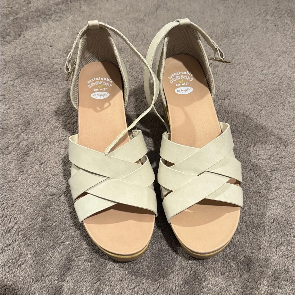 Dr. Scholl's Off White Blissful Heeled Sandals SIZE 10 - Image 2